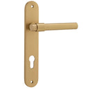 Iver Helsinki Solid Brass Door Lever on Oval Backplate | Entrance Lever Set Only | 7 Finishes - Brushed Brass