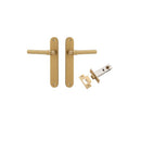 Iver Helsinki Solid Brass Door Lever on Oval Backplate | Passage Kit | 7 Finishes - Brushed Brass