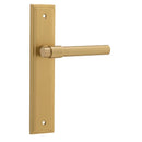 IVER Helsinki Door Lever Handle On Stepped Backplate | Passage Lever Set Only | 7 Finishes - Brushed Brass