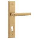 IVER Helsinki Door Lever Handle On Stepped Backplate | Entrance Lever Set Only | 7 Finishes - Brushed Brass