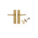 IVER Helsinki Door Lever Handle On Stepped Backplate | Passage Kit | 7 Finishes - Brushed Brass