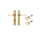 IVER Stirling Door Lever Handle On Rectangular Backplate | Separate Privacy Kit | 8 Finishes - Brushed Brass
