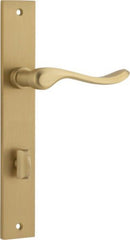 IVER Stirling Door Lever Handle On Rectangular Backplate | Privacy Lever Set Only | 8 Finishes - Brushed Brass