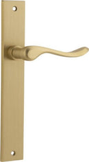 IVER Stirling Door Lever Handle On Rectangular Backplate | Passage Lever Set Only | 8 Finishes - Brushed Brass