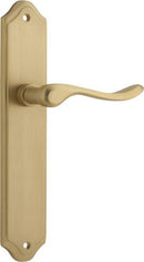 IVER Stirling Door Lever Handle On Shouldered Backplate | Passage Lever Set Only | 8 Finishes - Brushed Brass