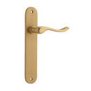Iver Stirling Solid Brass Door Lever on Oval Backplate | Passage Lever Set Only | 8 Finishes - Brushed Brass