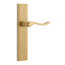 IVER Stirling Door Lever Handle On Stepped Backplate | Passage Lever Set Only | 8 Finishes - Brushed Brass