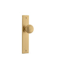 IVER Cambridge Door Knob On Chamfered Backplate | Passage Lever Set Only | 9 Finishes - Brushed Brass