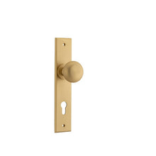 IVER Cambridge Door Knob On Chamfered Backplate | Entrance Lever Set Only | 9 Finishes