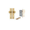 IVER Cambridge Door Knob On Chamfered Backplate | Entrance Kit (Key/Thumb) | 9 Finishes - Brushed Brass