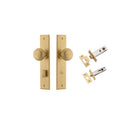 IVER Cambridge Door Knob On Chamfered Backplate | Separate Privacy Kit | 9 Finishes - Brushed Brass
