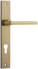 IVER Baltimore Door Lever Handle On Rectangular Backplate | Entrance- Lever Only | 7 Finishes - Brushed Brass