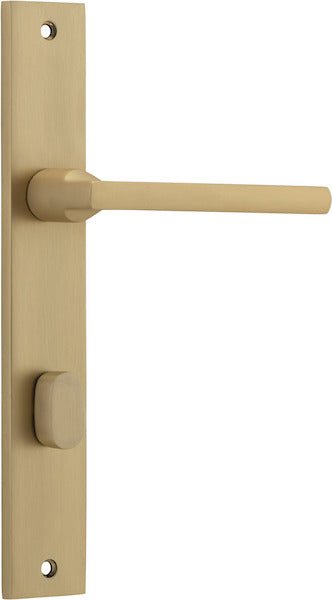 IVER Baltimore Door Lever Handle On Rectangular Backplate | Privacy- Lever Only | 7 Finishes - Brushed Brass