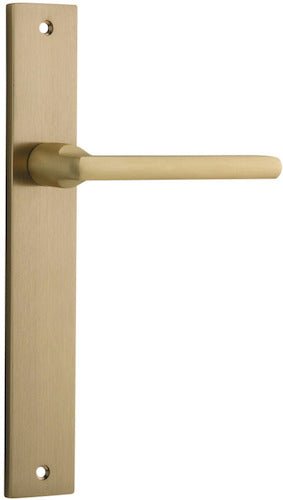 IVER Baltimore Door Lever Handle On Rectangular Backplate | Passage- Lever Only | 7 Finishes - Brushed Brass