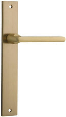 IVER Baltimore Door Lever Handle On Rectangular Backplate | Passage- Lever Only | 7 Finishes - Brushed Brass