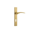IVER Oxford Door Lever Handle On Rectangular Backplate | Entrance Lever Set Only | 4 Finishes - Brushed Brass