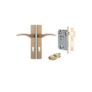 IVER Oxford Door Lever Handle On Rectangular Backplate | Entrance Kit (Key/Key) | 4 Finishes - Brushed Brass