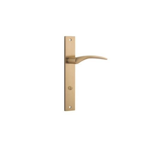 IVER Oxford Door Lever Handle On Rectangular Backplate | Privacy Lever Set Only | 4 Finishes - Brushed Brass