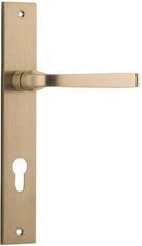 IVER Annecy Door Lever Handle On Rectangular Backplate | Entrance Lever Set Only | 9 Finishes - Brushed Brass