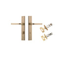 IVER Annecy Door Lever Handle On Rectangular Backplate | Separate Privacy Kit | 9 Finishes - Brushed Brass