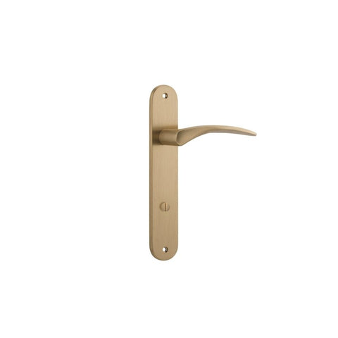 Iver Oxford Solid Brass Door Lever on Oval Backplate | Privacy Lever Set Only | 4 Finishes - Brushed Brass