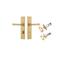 IVER Sarlat Door Lever Handle On Chamfered Backplate | Separate Privacy Kit | 10 Finishes - Brushed Brass