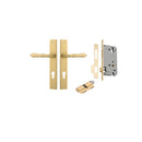 IVER Sarlat Lever Door Handle On Rectangular Backplate | Entrance Kit (Key/Key) | 10 Finishes - Brushed Gold PVD