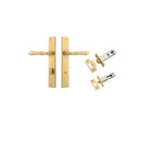 IVER Sarlat Lever Door Handle On Rectangular Backplate | Separate Privacy Kit | 10 Finishes - Brushed Gold PVD