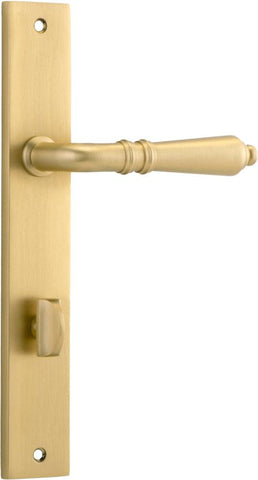 IVER Sarlat Lever Door Handle On Rectangular Backplate | Privacy Lever Set Only | 10 Finishes - Brushed Gold PVD