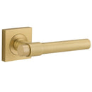Iver Helsinki Solid Brass Door Lever on Square Rose | Passage Lever Set Only | 7 Finishes - Brushed Gold PVD