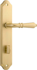 IVER Sarlat Lever Door Handle On Shouldered Backplate | Privacy Lever Set Only | 10 Finishes - Brushed Gold PVD