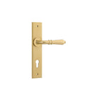 IVER Sarlat Door Lever Handle On Chamfered Backplate | Entrance Lever Set Only | 10 Finishes - Brushed Gold PVD