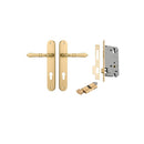 Iver Sarlat Solid Brass Door Lever on Oval Backplate | Entrance Kit (Key/Thumb) | 10 Finishes - Brushed Gold PVD
