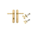 Iver Sarlat Solid Brass Door Lever on Oval Backplate | Separate Privacy Kit | 10 Finishes - Brushed Gold PVD