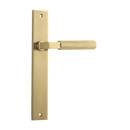 IVER Brunswick Door Lever Handle On Rectangular Backplate | Passage Lever Set Only | 6 Finishes - Brushed Gold PVD