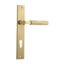 IVER Brunswick Door Lever Handle On Rectangular Backplate | Entrance Lever Set Only | 6 Finishes - Brushed Gold PVD