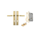 IVER Brunswick Door Lever Handle On Rectangular Backplate | Entrance Kit (Key/Key) | 6 Finishes - Brushed Gold PVD