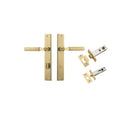 IVER Brunswick Door Lever Handle On Rectangular Backplate | Separate Privacy Kit | 6 Finishes - Brushed Gold PVD