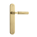 Iver Brunswick Solid Brass Door Lever on Oval Backplate | Passage Lever Set Only | 6 Finishes - Brushed Gold PVD