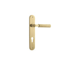 Iver Brunswick Solid Brass Door Lever on Oval Backplate | Entrance Lever Set Only | 6 Finishes - Brushed Gold PVD