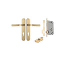 Iver Brunswick Solid Brass Door Lever on Oval Backplate | Entrance Kit (Key/Key) | 6 Finishes - Brushed Gold PVD
