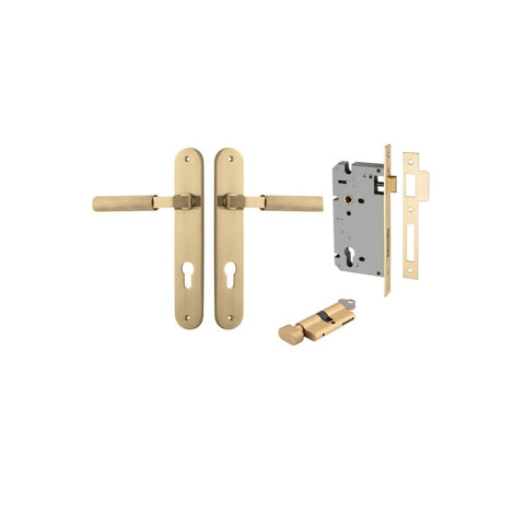 Iver Brunswick Door Lever Handle On Oval Backplate - primehardware