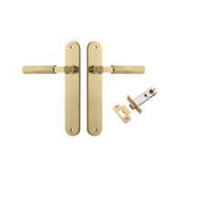 Iver Brunswick Solid Brass Door Lever on Oval Backplate | Passage Kit | 6 Finishes