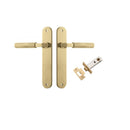 Iver Brunswick Solid Brass Door Lever on Oval Backplate | Passage Kit | 6 Finishes - Brushed Gold PVD
