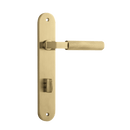 Iver Brunswick Solid Brass Door Lever on Oval Backplate | Privacy Lever Set Only | 6 Finishes - Brushed Gold PVD