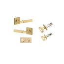 Iver Brunswick Door Lever on Square Rose | Separate Privacy Kit | 6 Finishes - Brushed Gold PVD