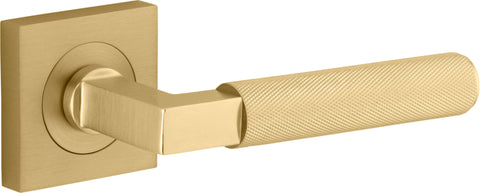 Iver Brunswick Door Lever on Square Rose | Lever Set Only | 6 Finishes - Brushed Gold PVD