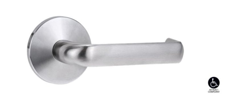 Lockwood 1360 Series 77 Lever on Round Rose Full Set Satin Chrome 1360/1361/77SC - primehardware