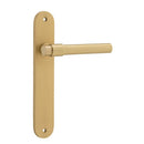Iver Helsinki Solid Brass Door Lever on Oval Backplate | Passage Lever Set Only | 7 Finishes - Brushed Gold PVD