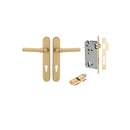 Iver Helsinki Solid Brass Door Lever on Oval Backplate | Entrance Kit (Key/Key) | 7 Finishes - Brushed Gold PVD